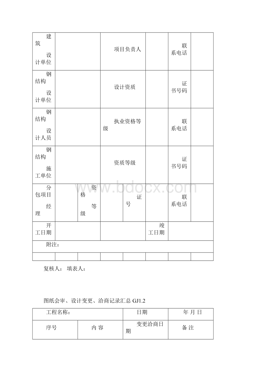 钢结构工程验收资料表格全套汇编Word格式文档下载.docx_第2页