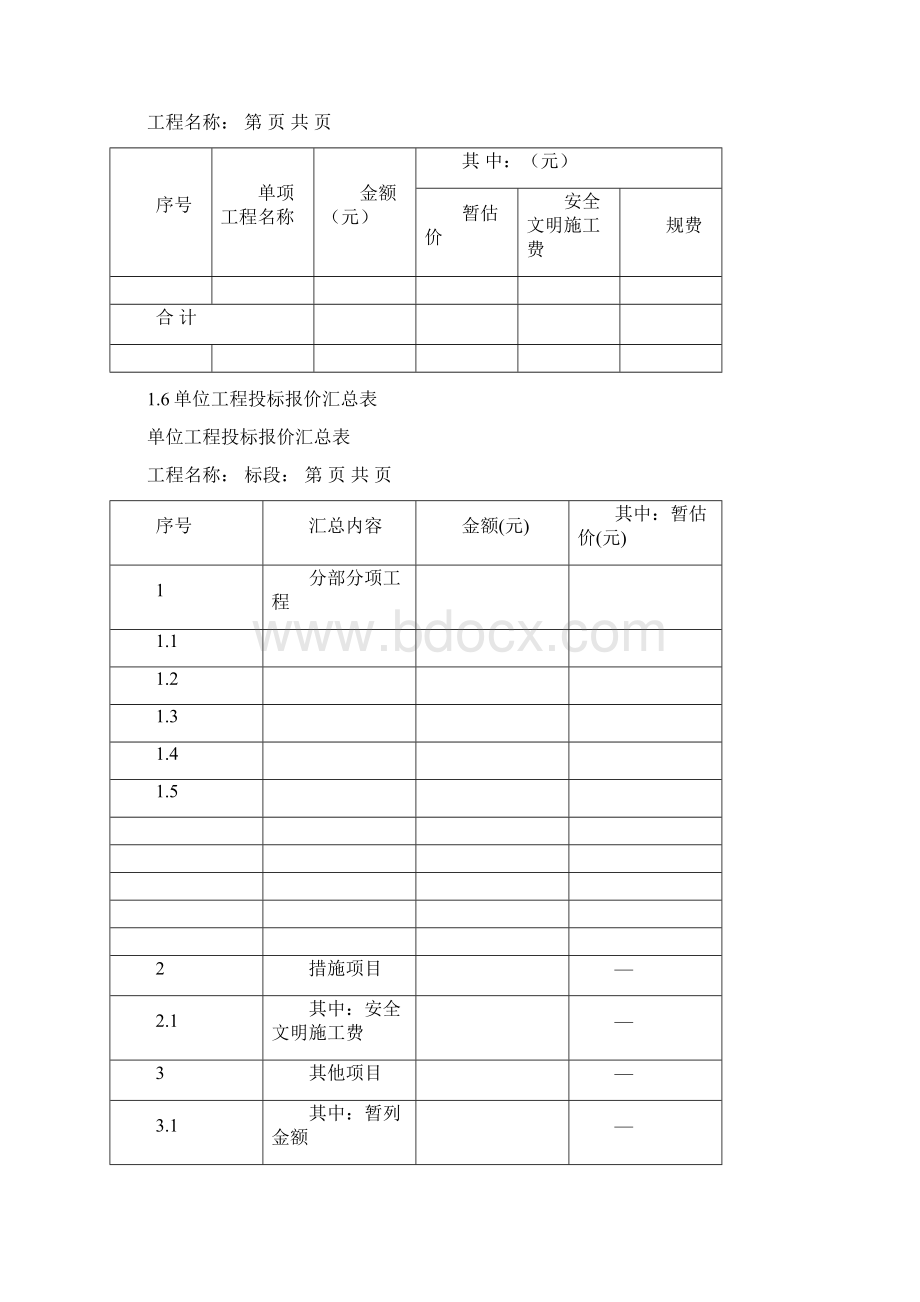 工程量清单与计价表示范格式Word格式.docx_第3页