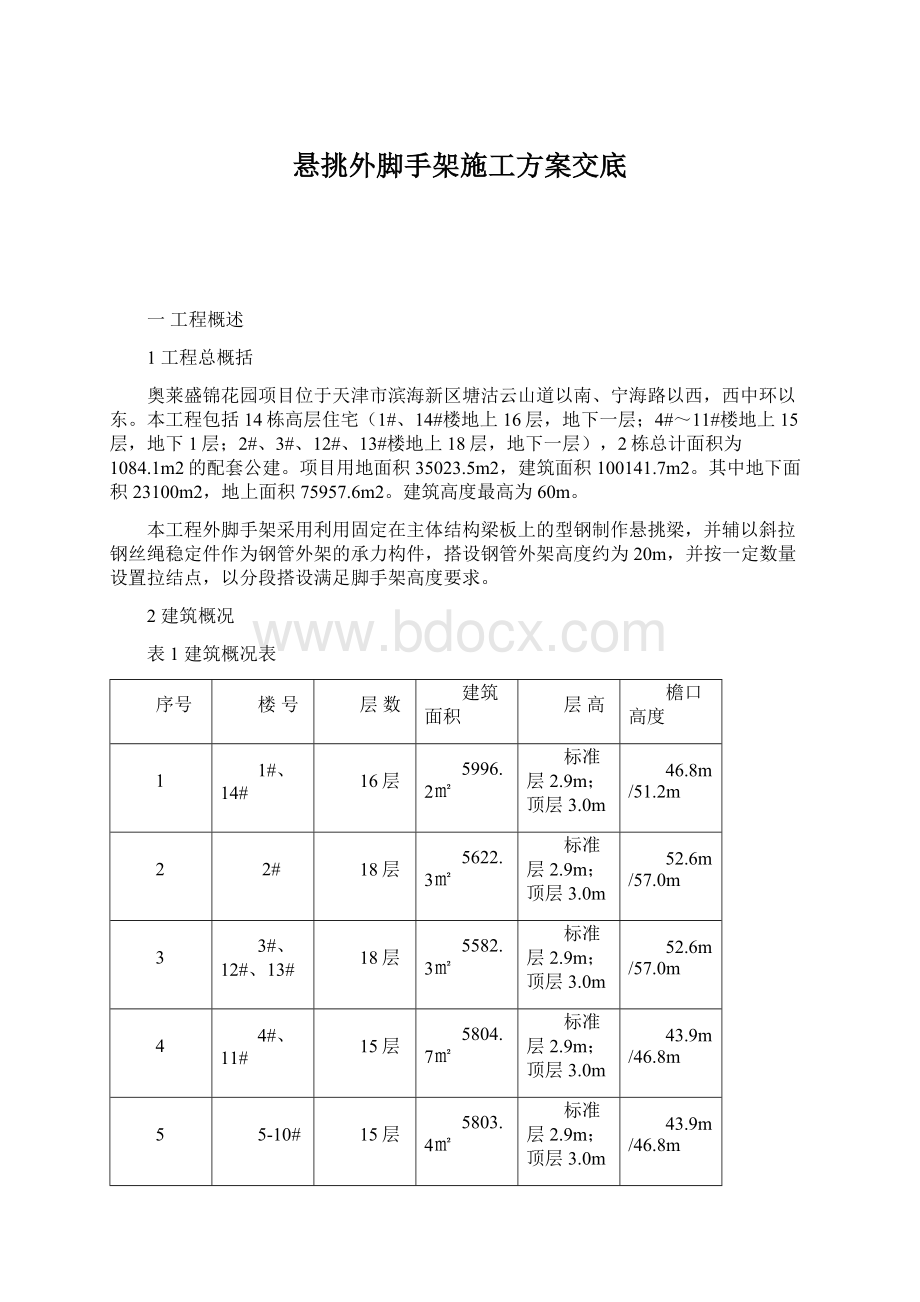 悬挑外脚手架施工方案交底.docx