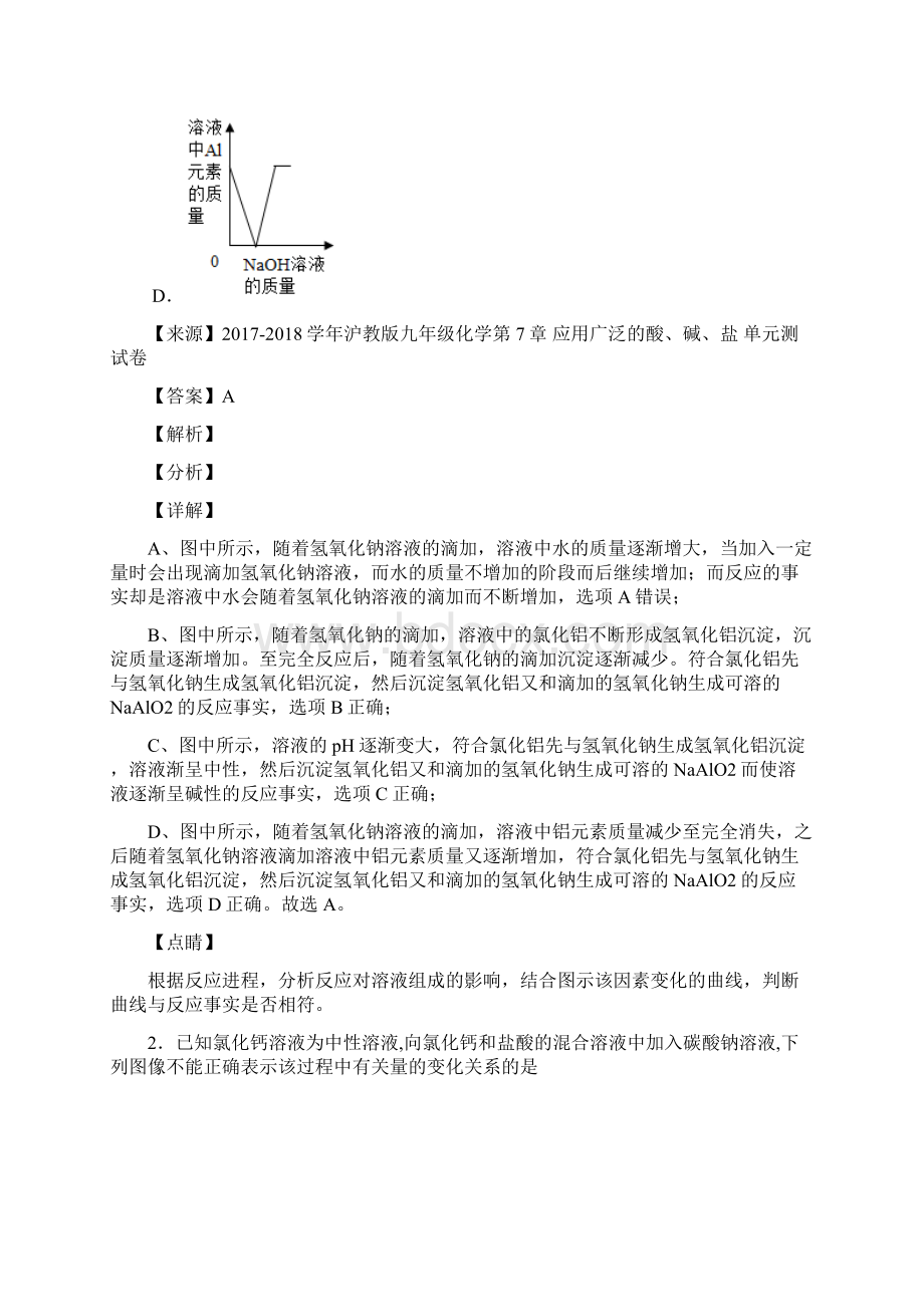 初三化学化学图像题汇编试题经典及解析.docx_第2页