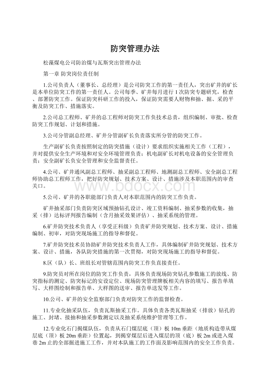 防突管理办法Word格式文档下载.docx_第1页