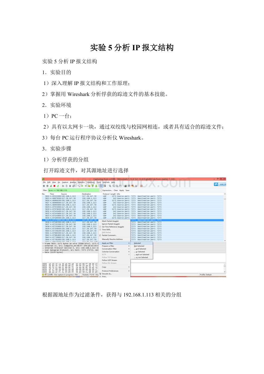 实验5 分析IP报文结构.docx