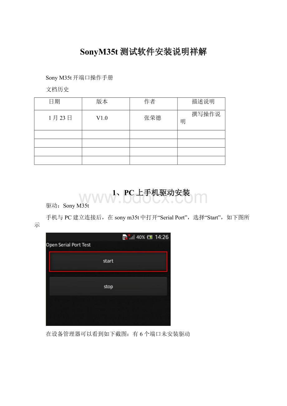 SonyM35t测试软件安装说明祥解文档格式.docx_第1页