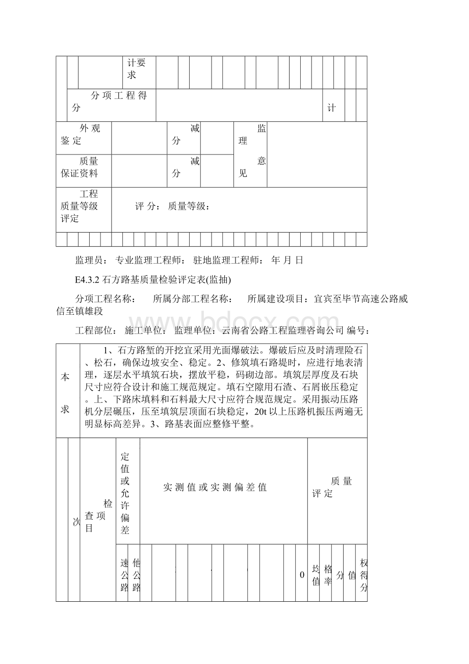 4路基土石方工程质量检验评定表监抽.docx_第3页