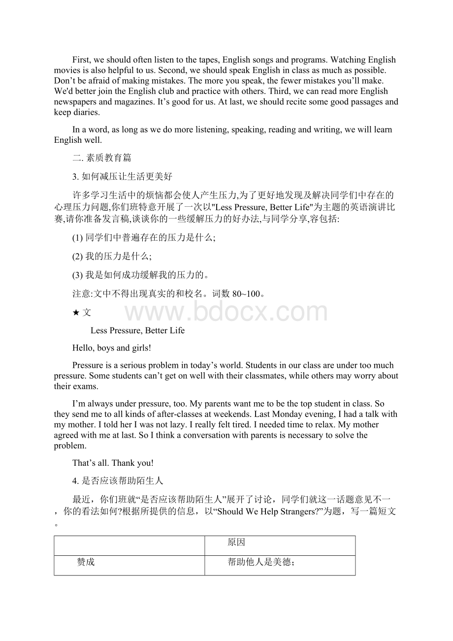 中考英语写作20个热点话题Word文档下载推荐.docx_第2页