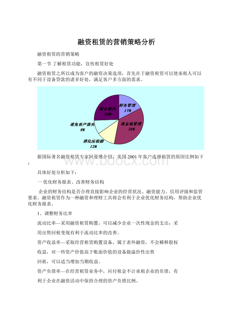 融资租赁的营销策略分析.docx_第1页