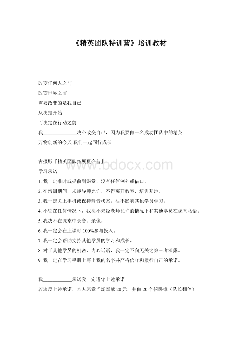 《精英团队特训营》培训教材Word文档格式.docx