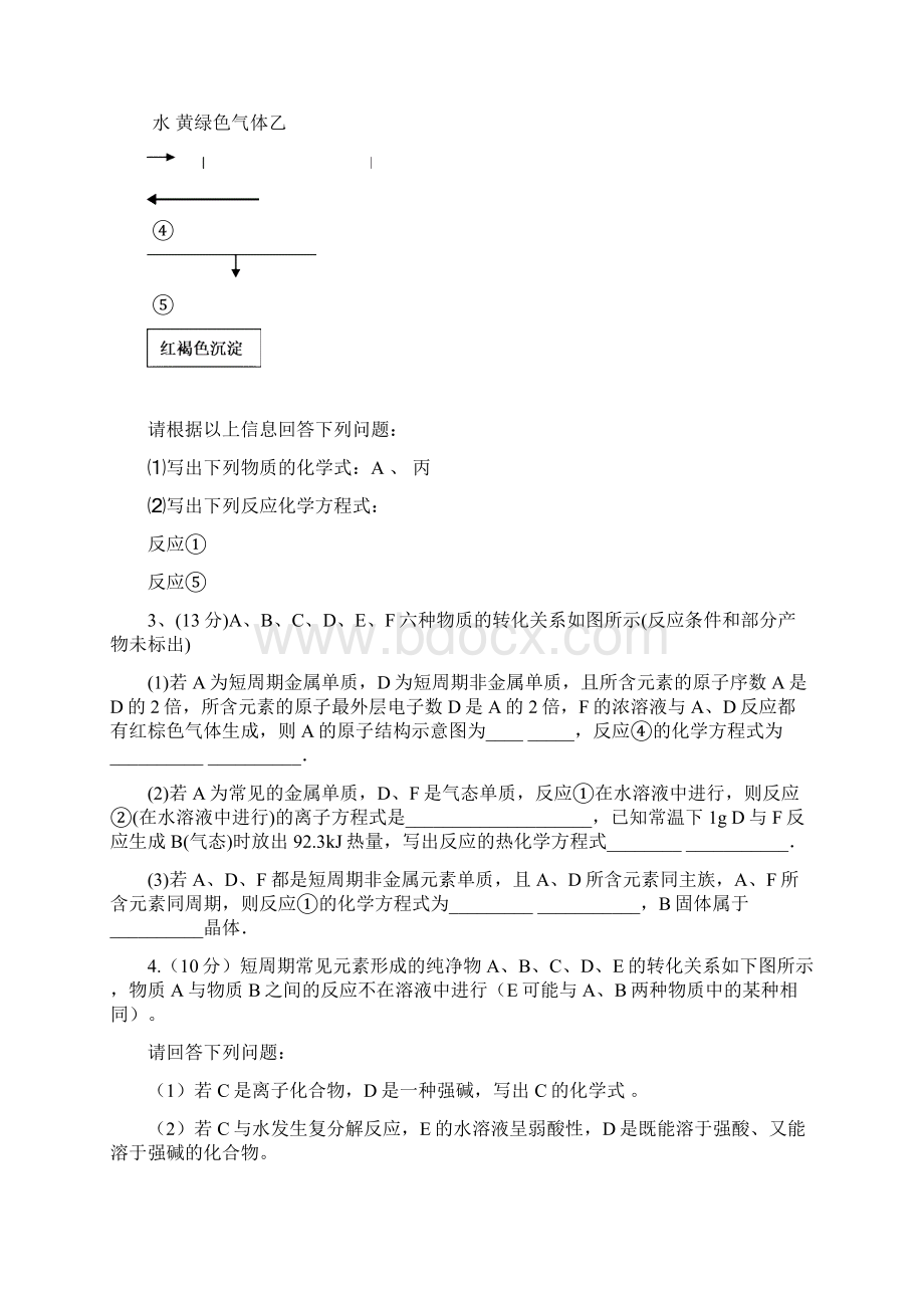 高考化学无机推断试题集锦.docx_第2页