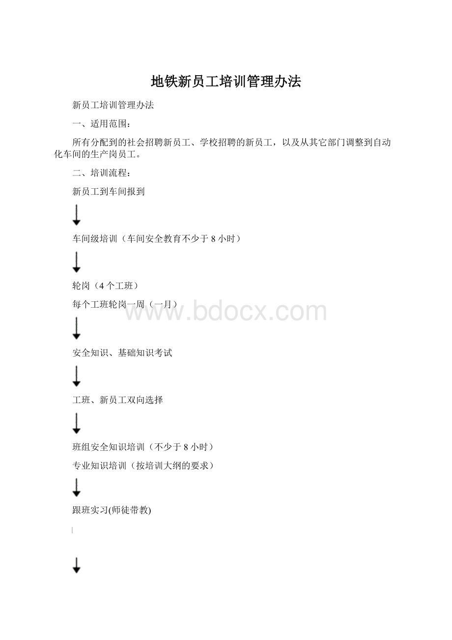 地铁新员工培训管理办法Word文档格式.docx_第1页