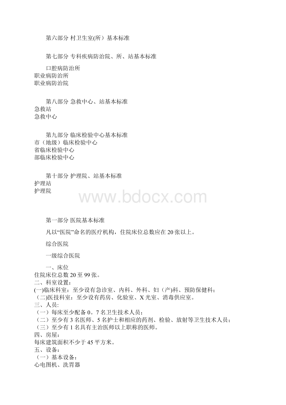 1994 医疗机构基本标准Word文件下载.docx_第3页