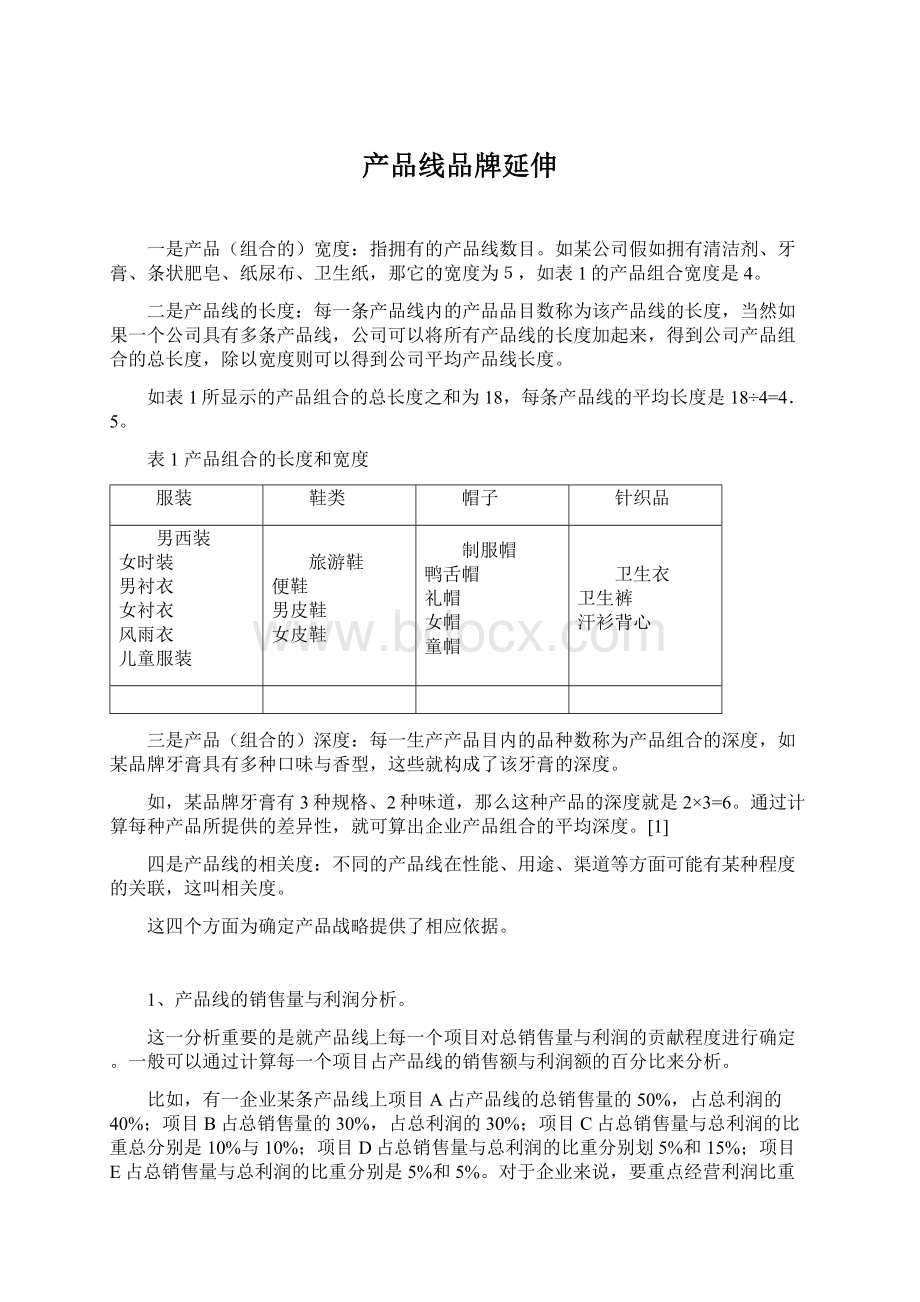 产品线品牌延伸Word格式.docx