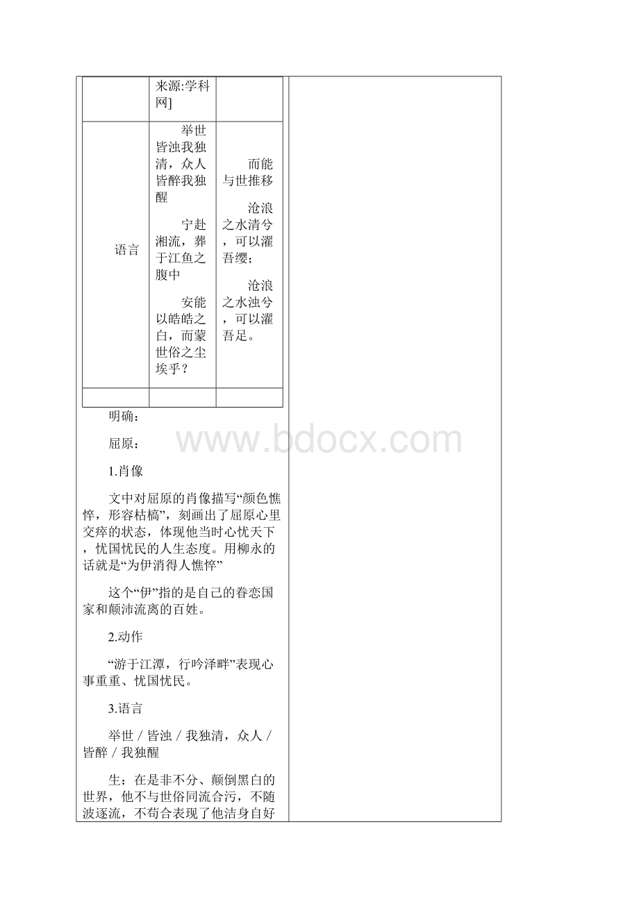 高中语文渔父教学设计学情分析教材分析课后反思.docx_第3页