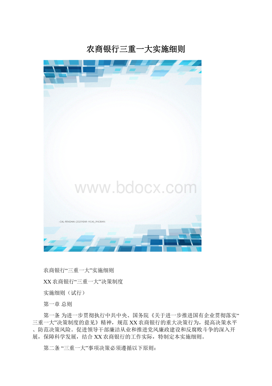 农商银行三重一大实施细则.docx_第1页