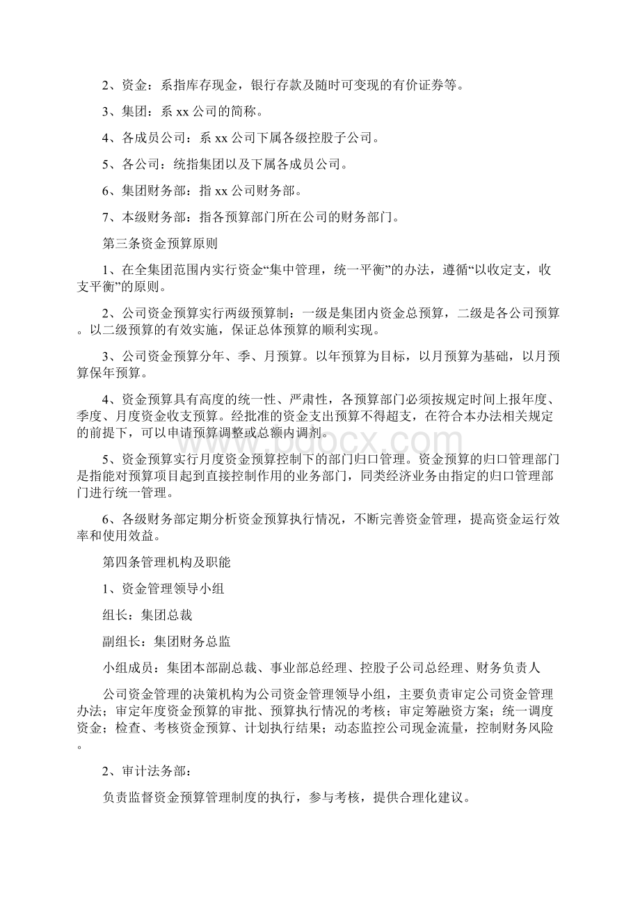 资金预算管理办法定稿Word文档格式.docx_第2页