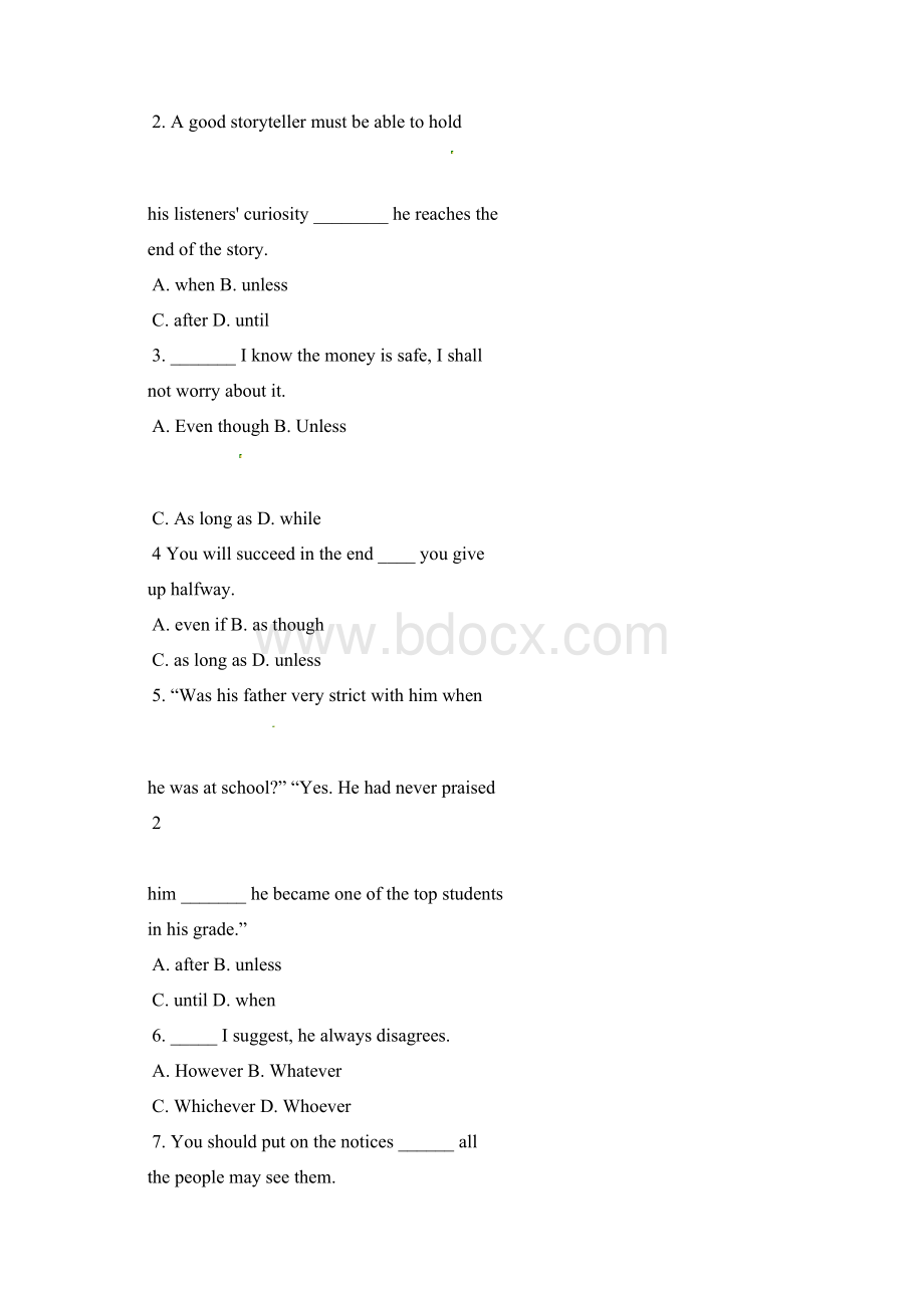 高中英语语法易错题状语从句陷阱题Word下载.docx_第2页