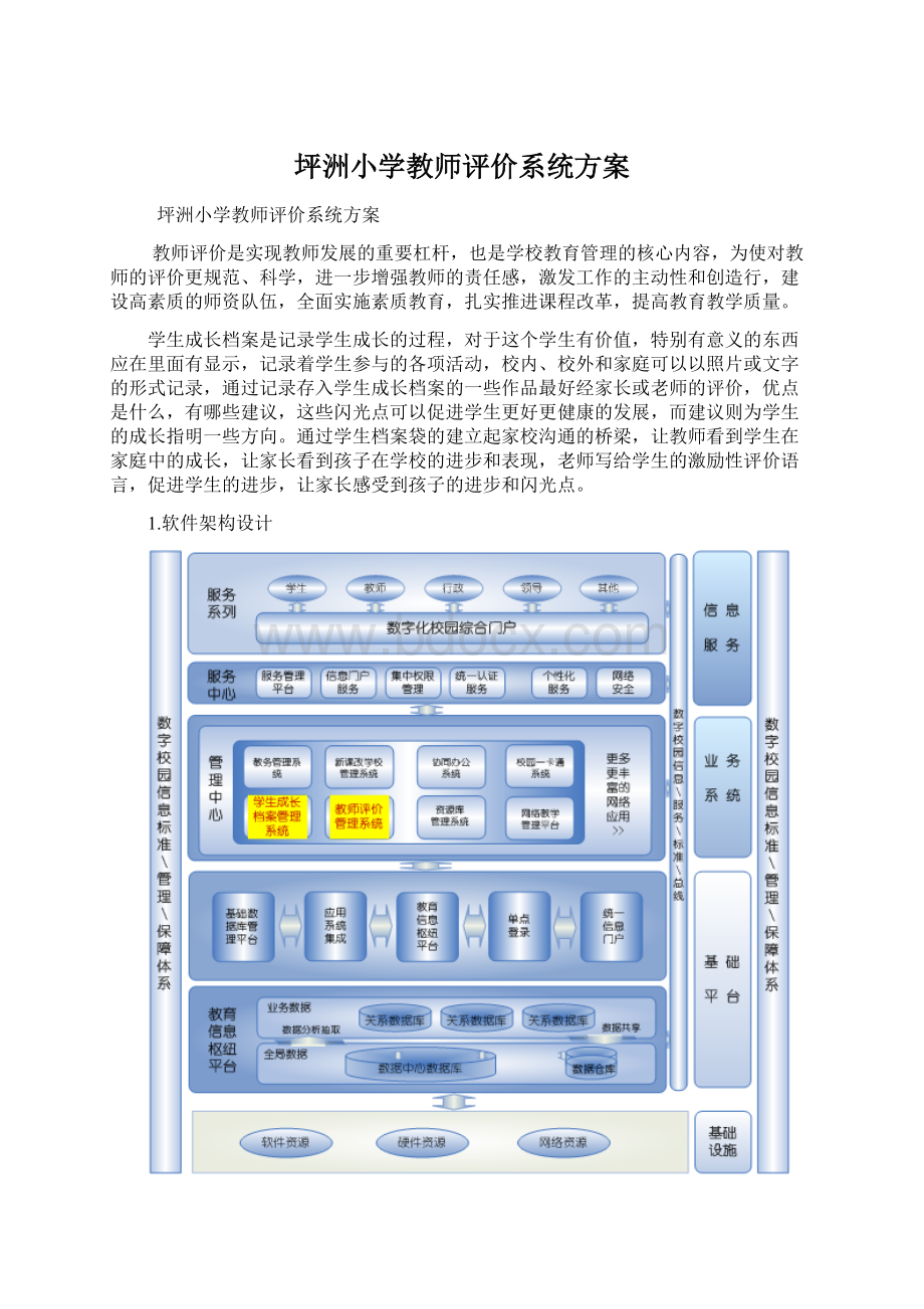 坪洲小学教师评价系统方案文档格式.docx