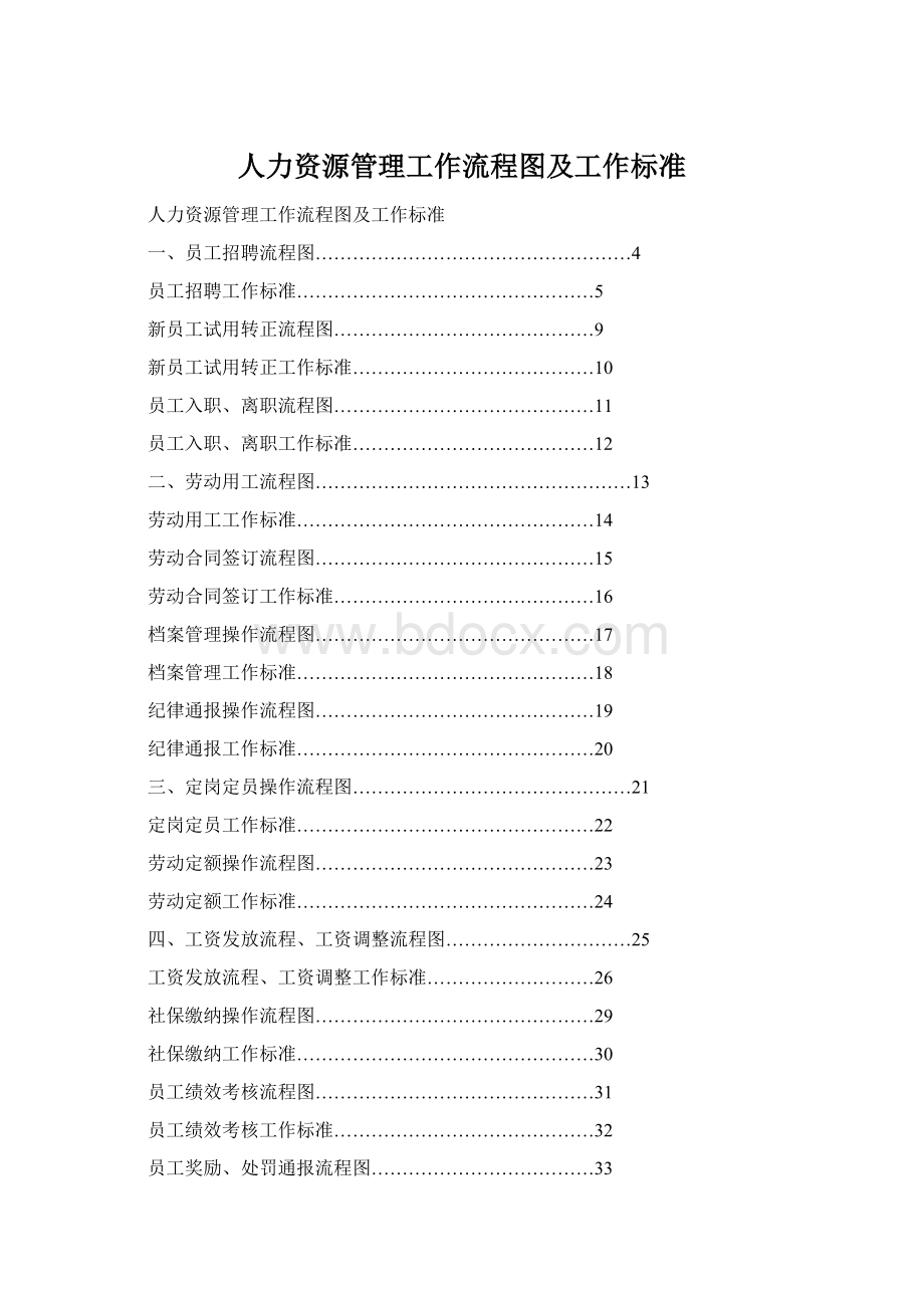 人力资源管理工作流程图及工作标准.docx