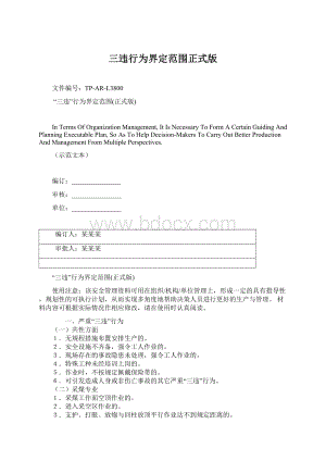 三违行为界定范围正式版Word文档格式.docx