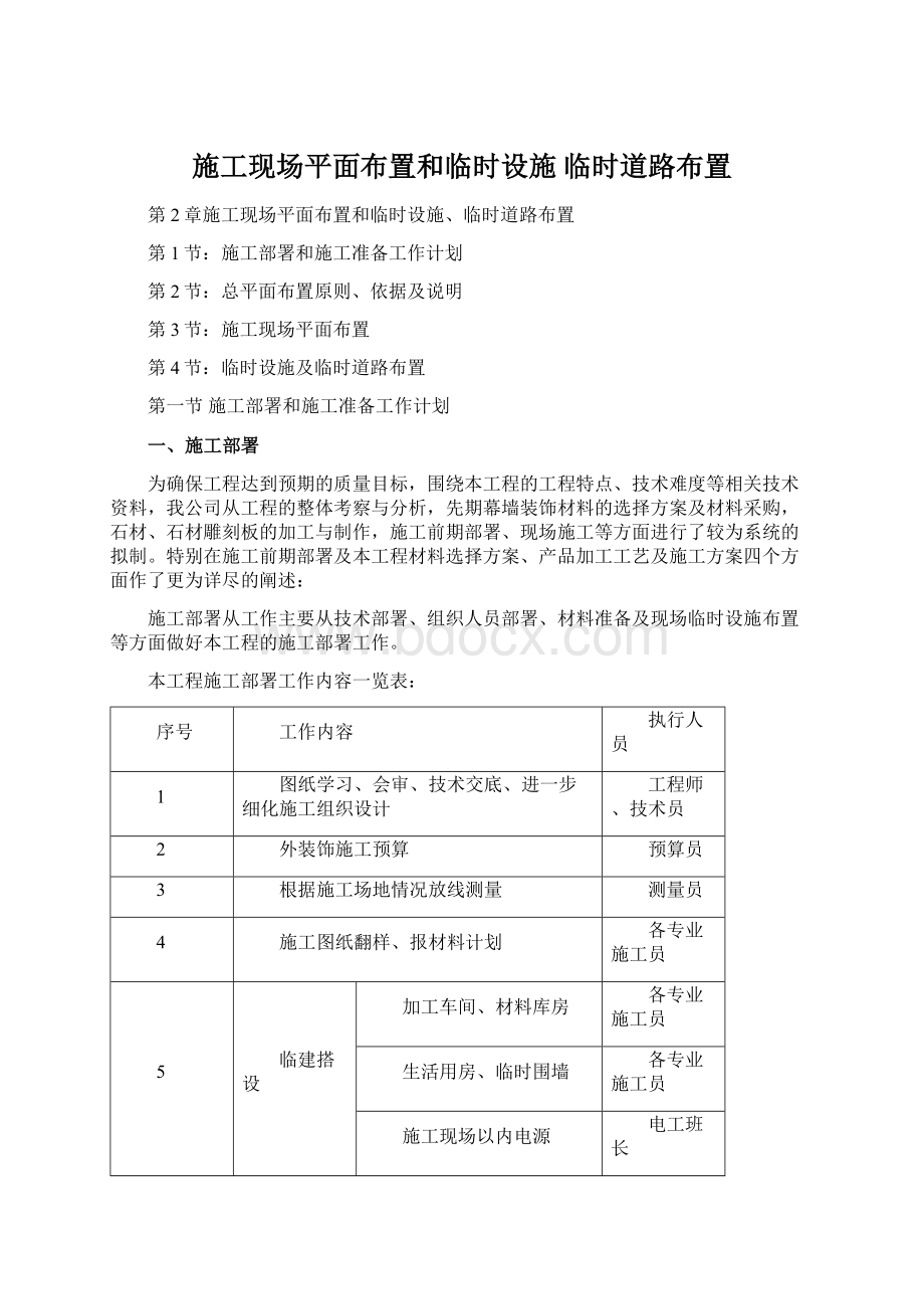 施工现场平面布置和临时设施 临时道路布置.docx