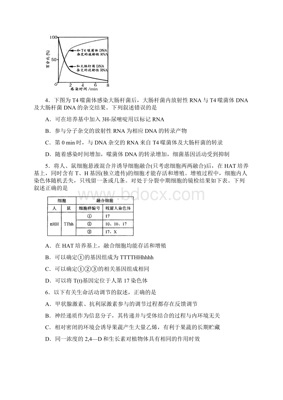 届淄博市高三下学期第一次模拟理综卷03Word文档下载推荐.docx_第2页