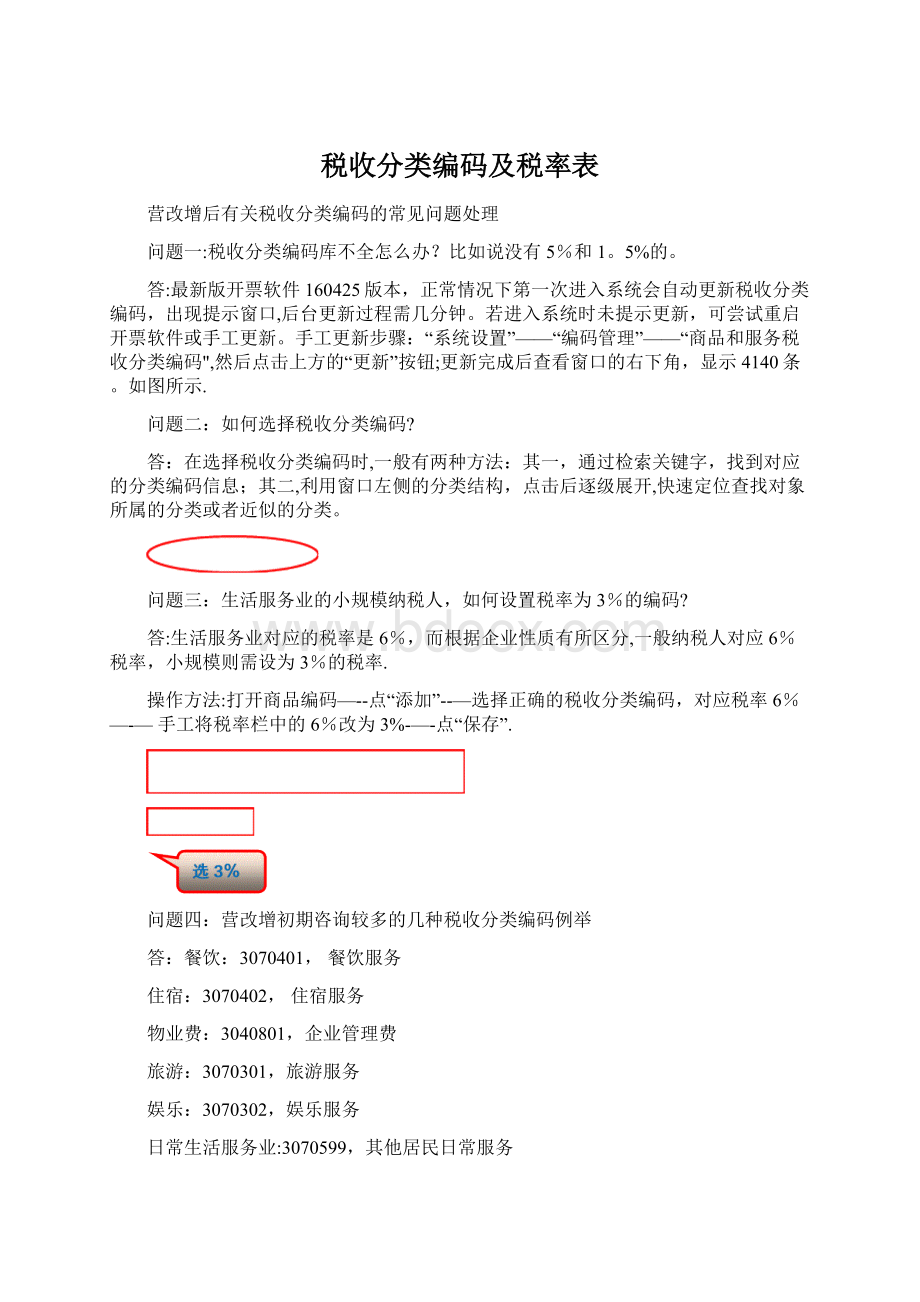 税收分类编码及税率表Word下载.docx