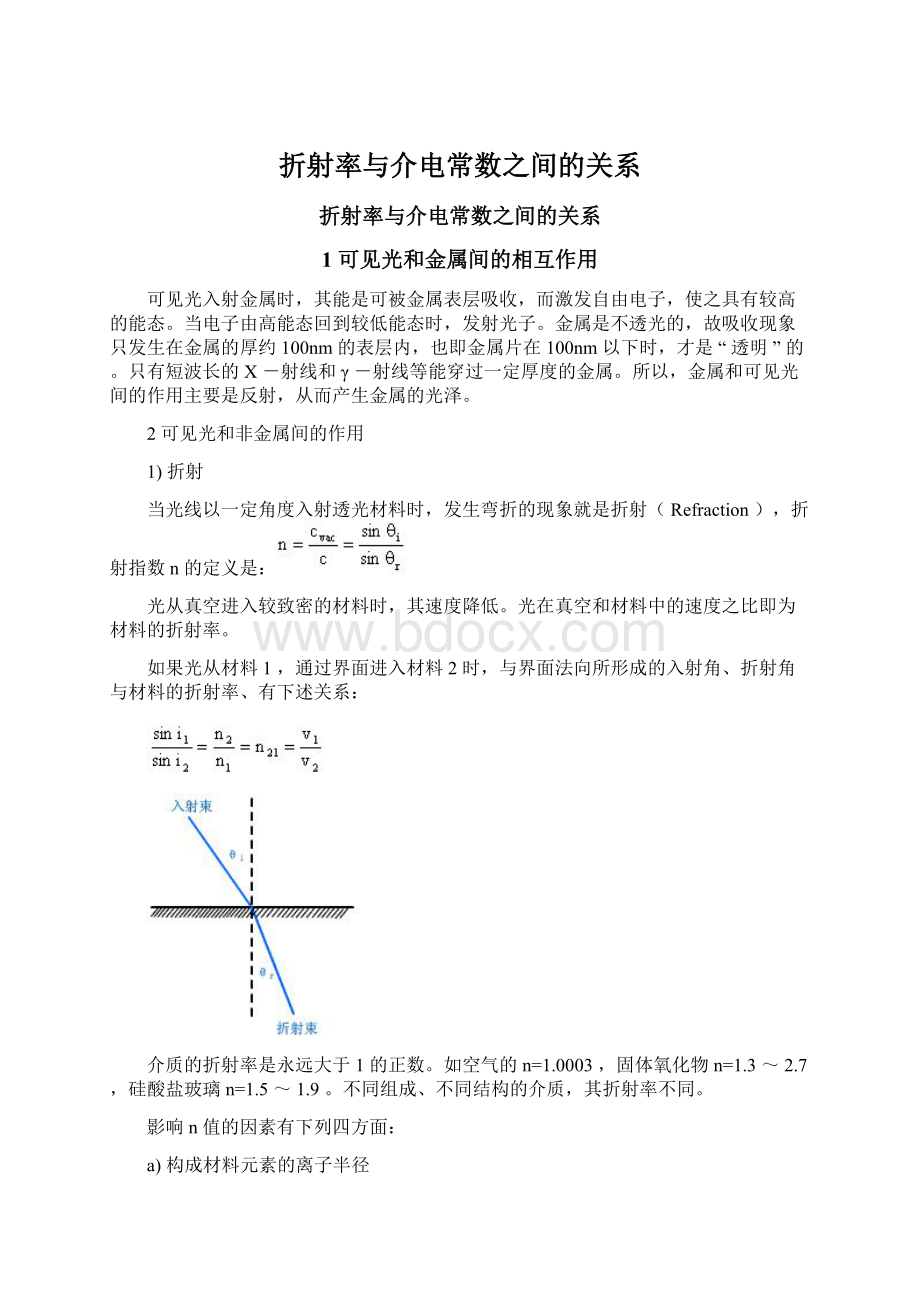 折射率与介电常数之间的关系Word格式.docx_第1页