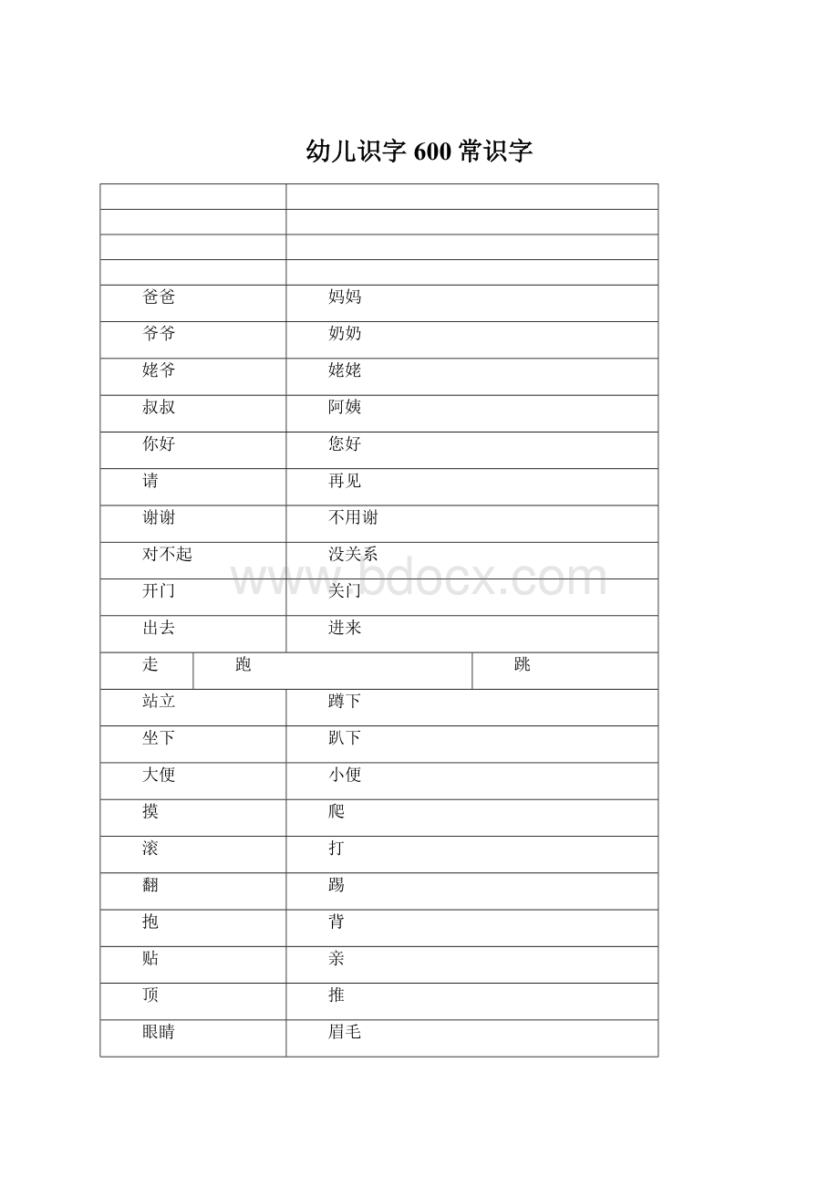 幼儿识字600常识字.docx