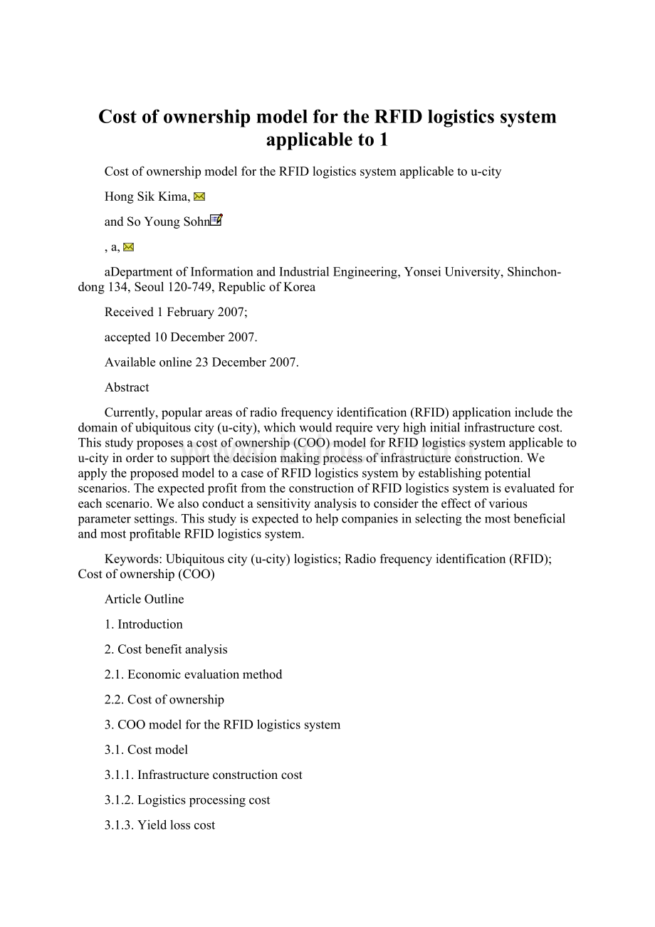 Cost of ownership model for the RFID logistics system applicable to 1.docx