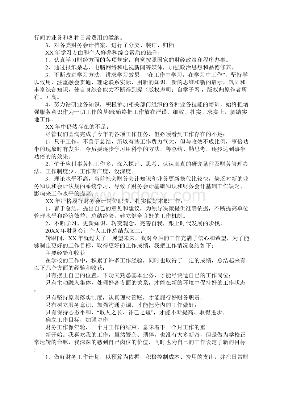 20XX年会计个人工作总结.docx_第3页