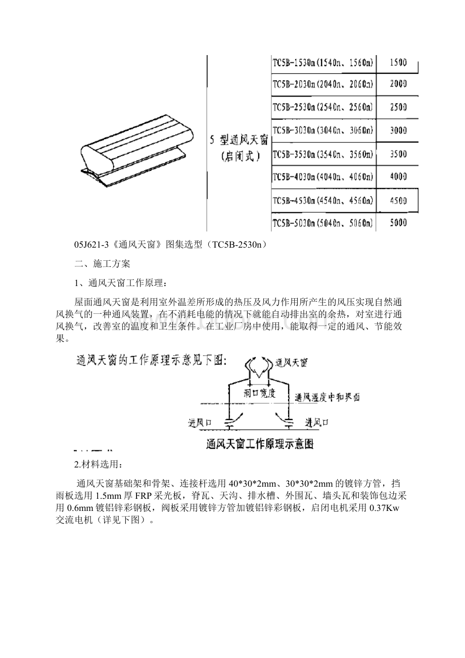 通风天窗施工方案设计Word文件下载.docx_第2页