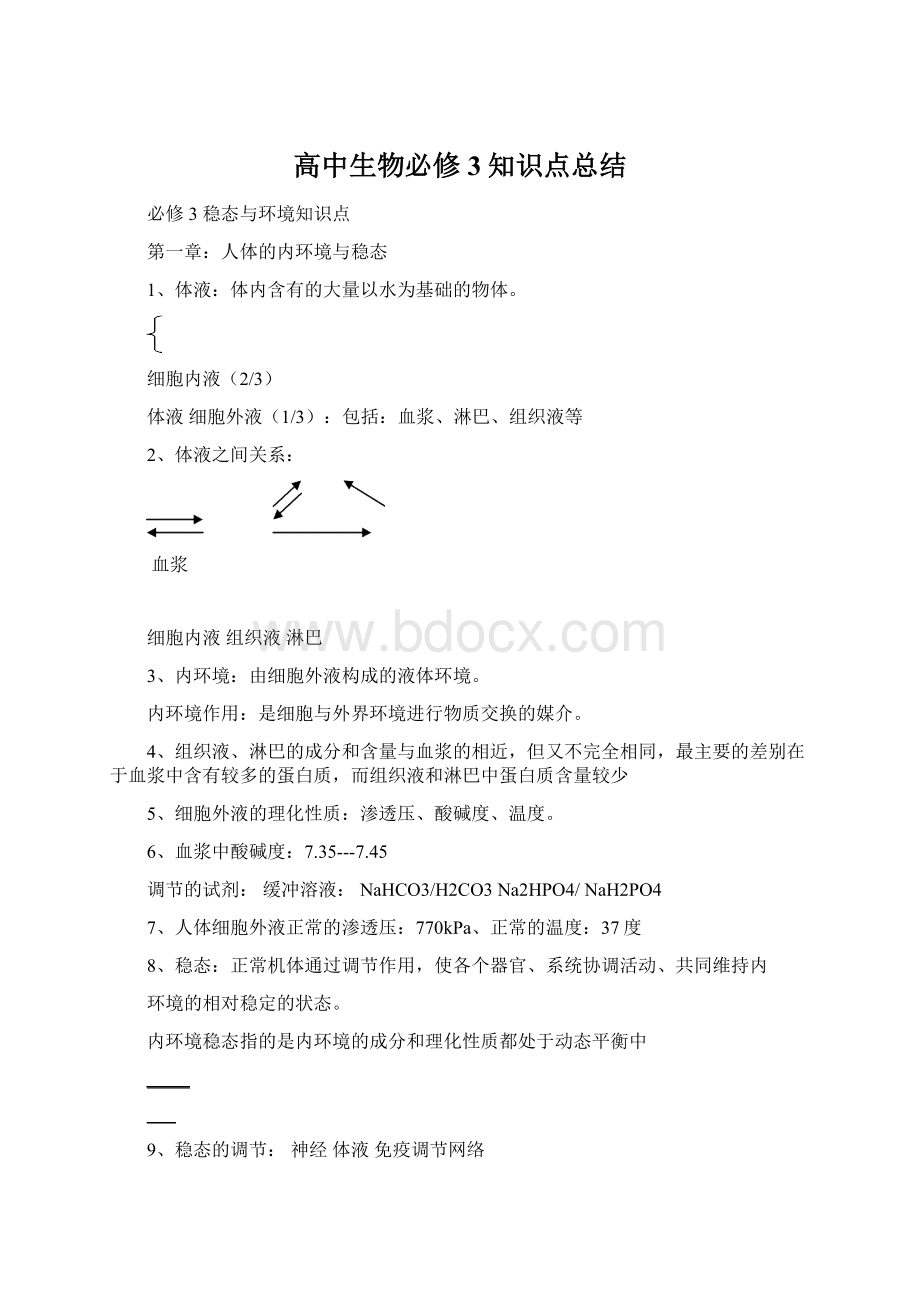 高中生物必修3知识点总结文档格式.docx