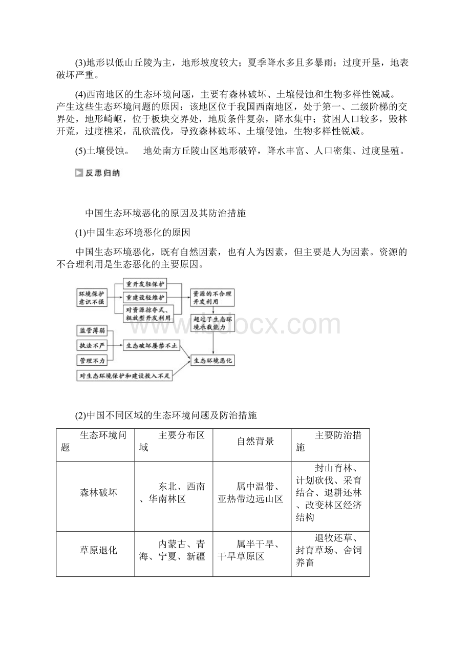 《创新设计》高二地理人教版选修6学案第四章生态环境保护 第五节 中国区域生态环境问题及其防治途径.docx_第3页