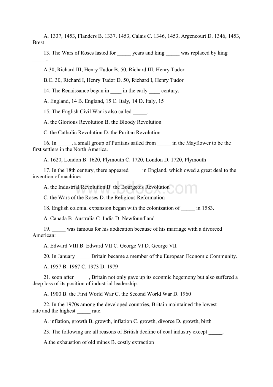 《英美概况》试题及答案Word文件下载.docx_第2页