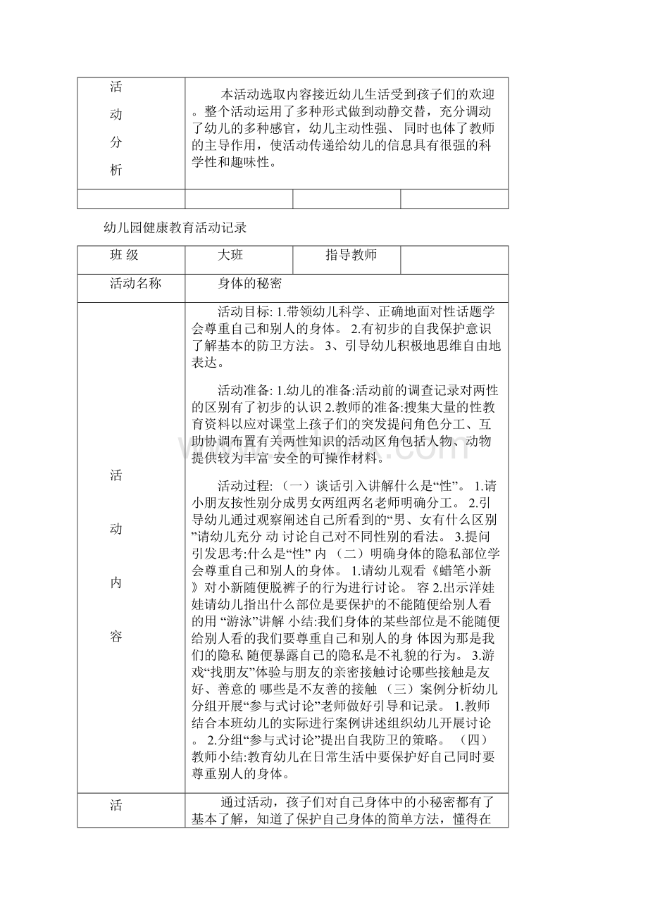 幼儿园健康教育活动详细记录.docx_第3页