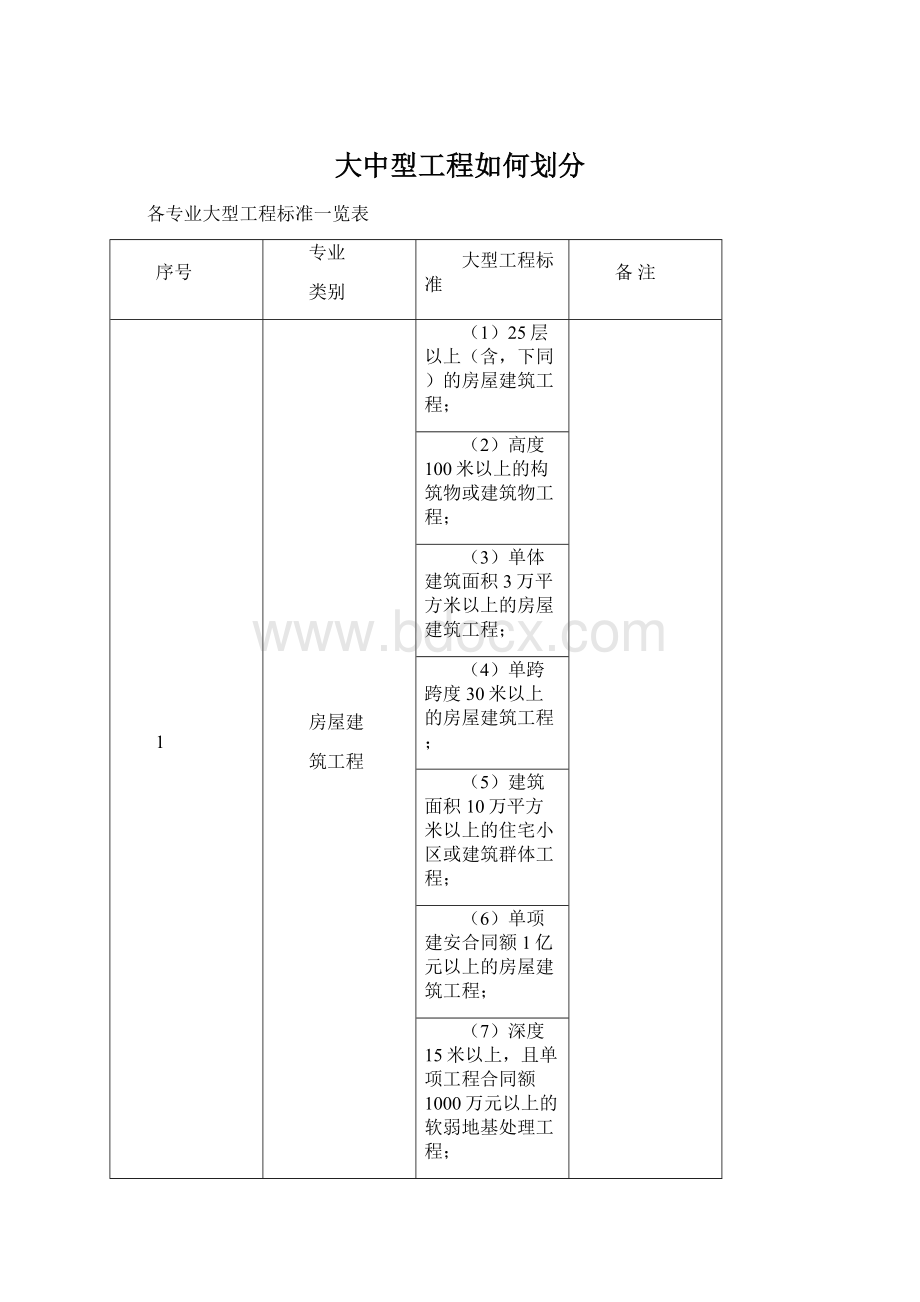 大中型工程如何划分Word文件下载.docx