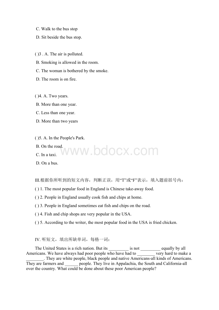 人教版高中英语选修七英语同步听力高二单元测试十.docx_第3页