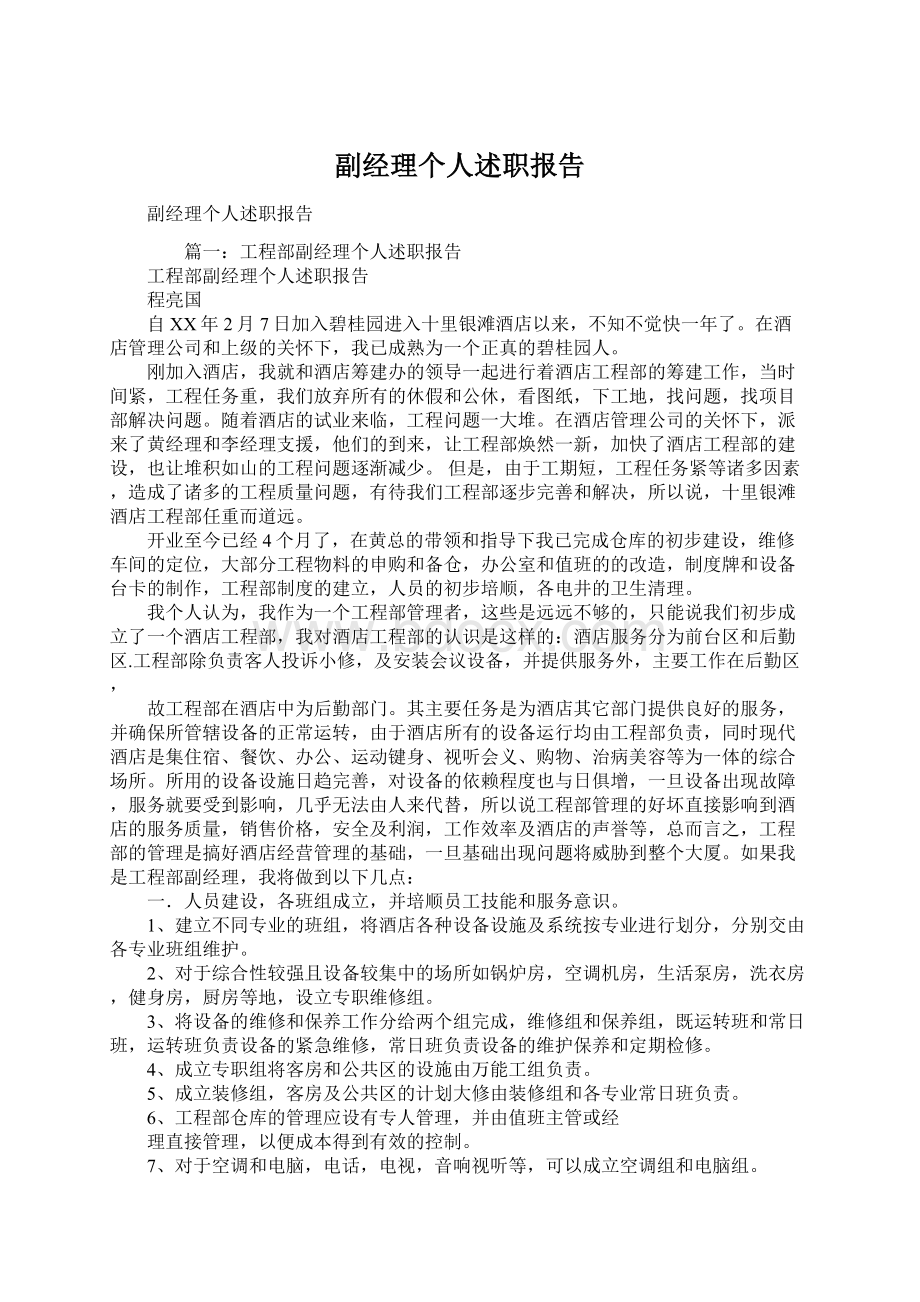 副经理个人述职报告文档格式.docx