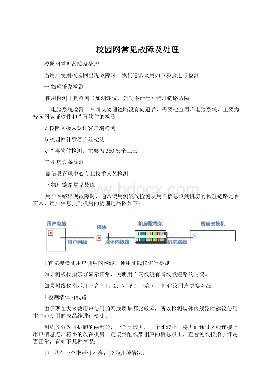 校园网常见故障及处理Word文件下载.docx