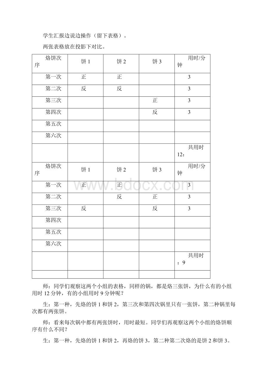 小学数学四年级上册《烙饼问题》教学实录.docx_第3页