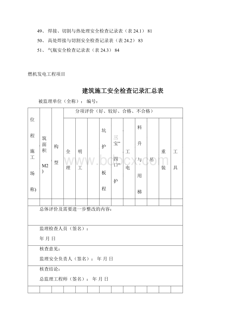 燃气联合循环电厂工程安全检查表.docx_第3页