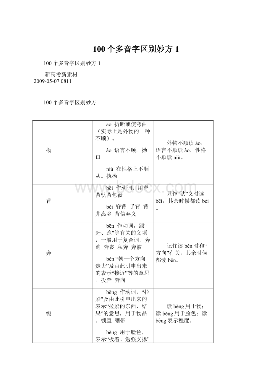 100个多音字区别妙方1.docx