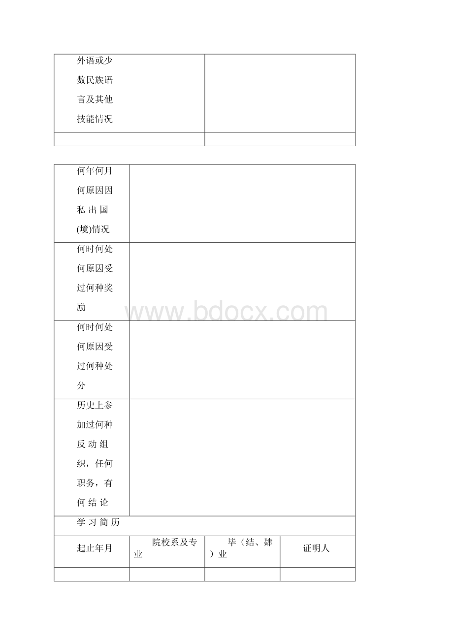 干部履历表中组部最新版Word下载.docx_第3页