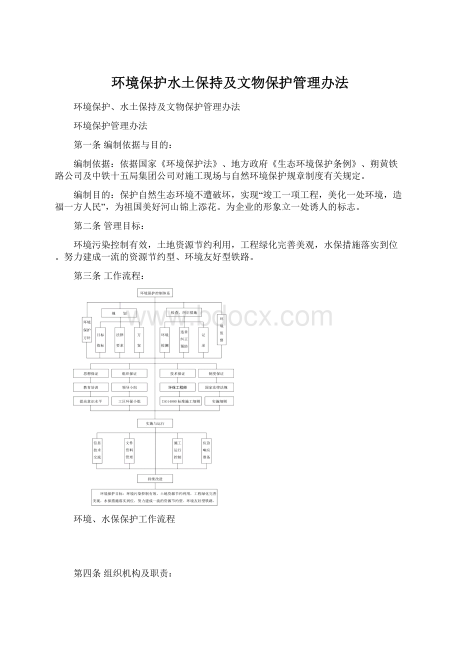 环境保护水土保持及文物保护管理办法Word文档下载推荐.docx