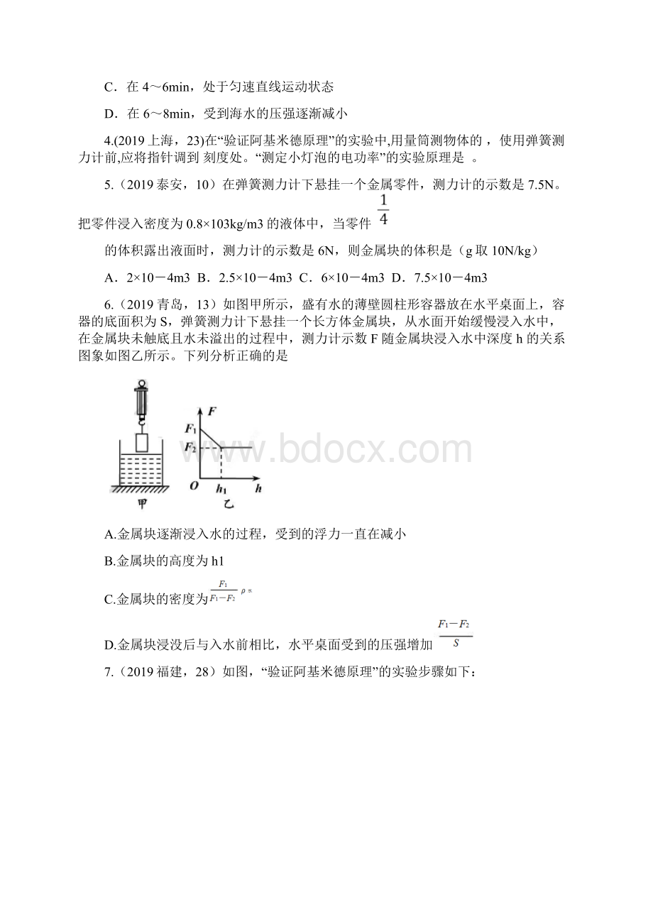 中考物理试题分类汇编五19阿基米德原理.docx_第2页