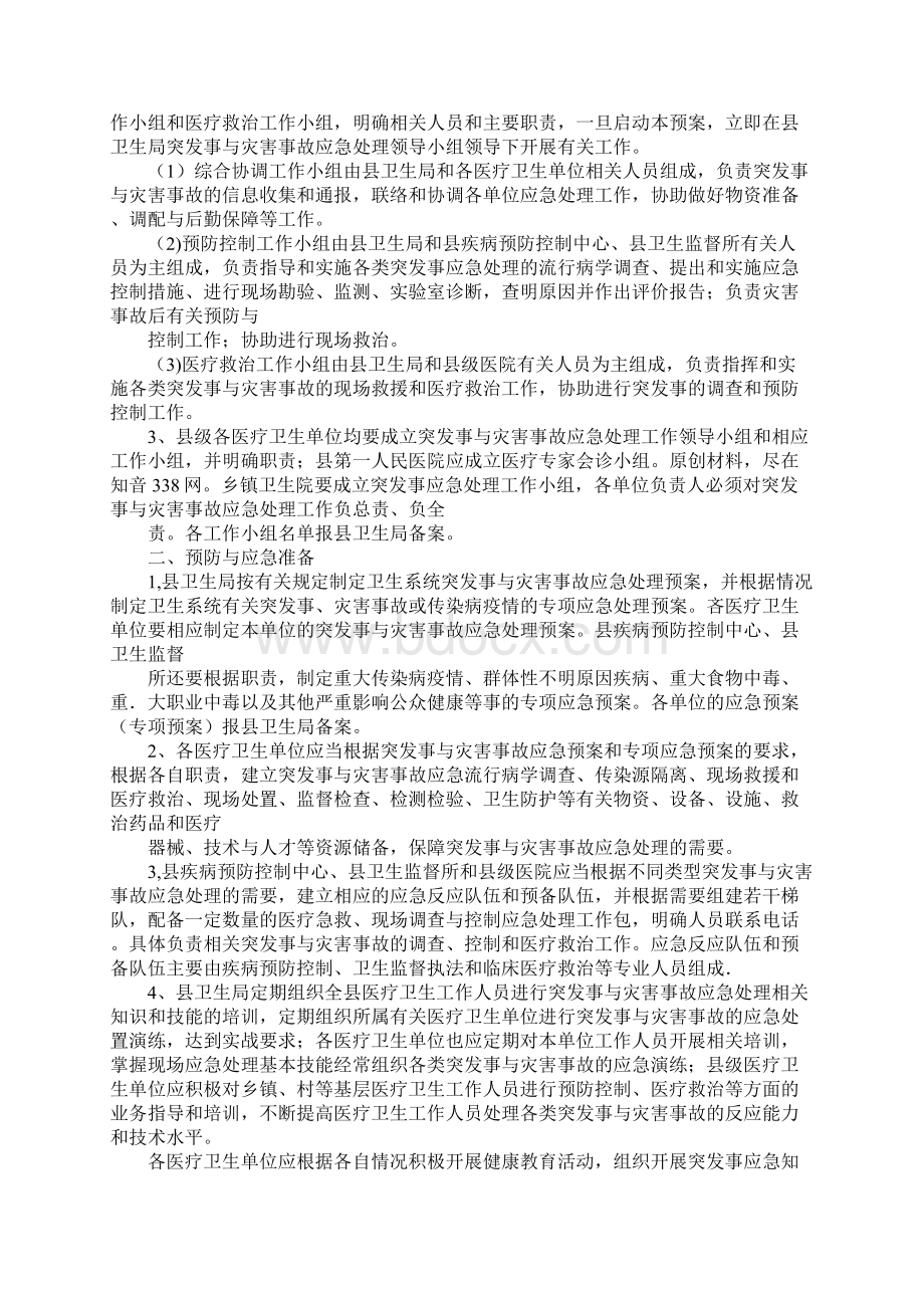 卫生系统突发公共卫生事件与灾害事故应急处理预案.docx_第2页