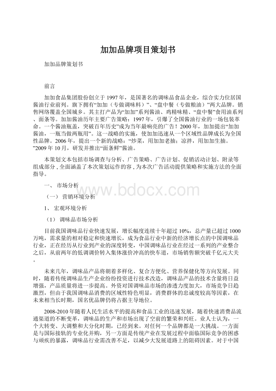 加加品牌项目策划书.docx_第1页