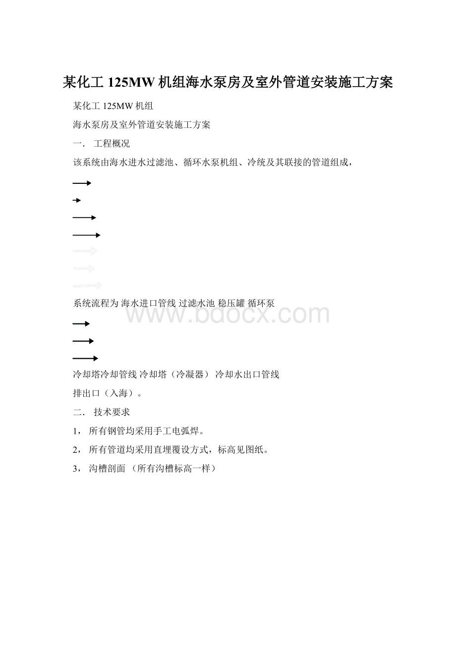 某化工125MW机组海水泵房及室外管道安装施工方案.docx