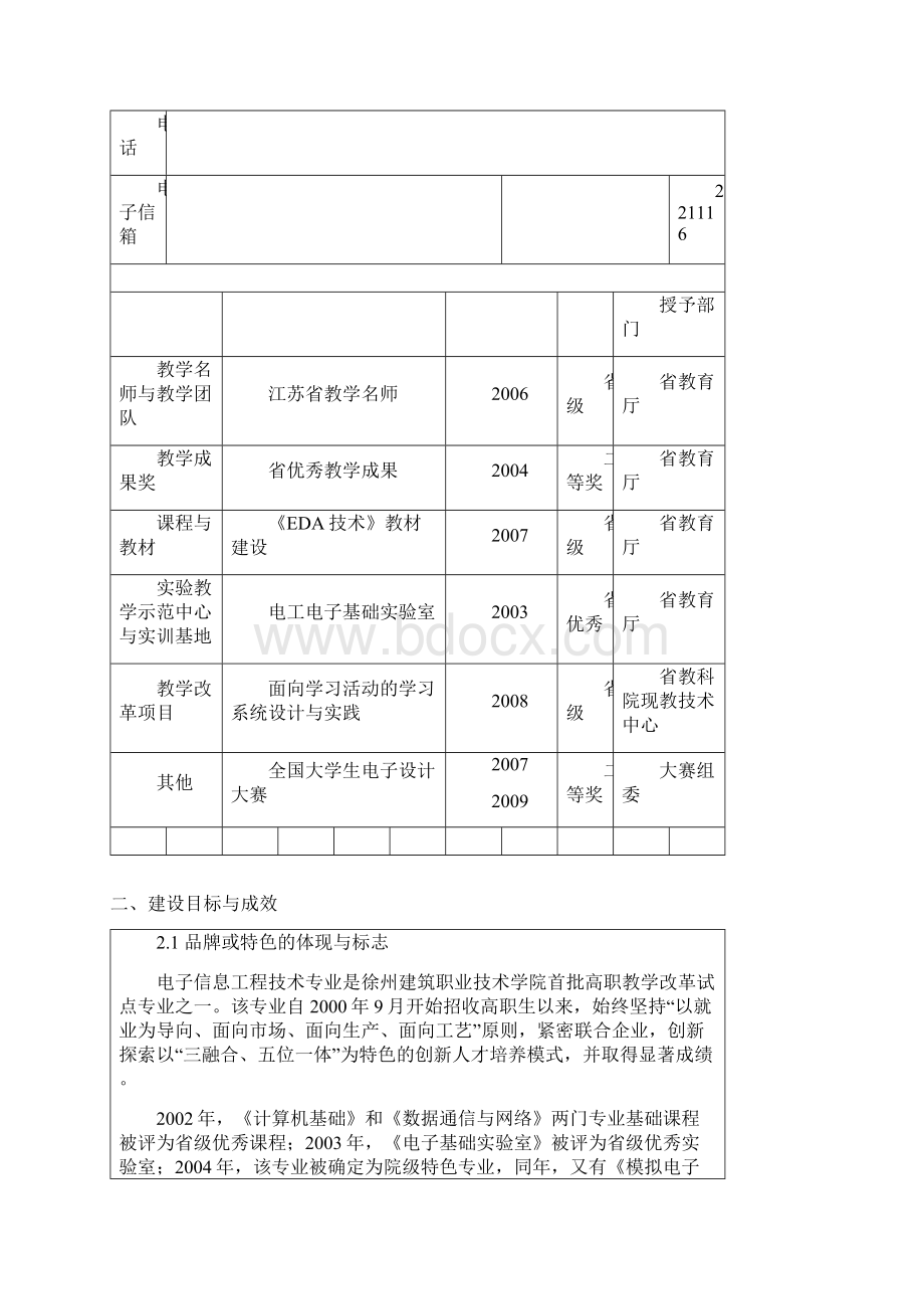 江苏省高等学校品牌特色专业立项建设申报表.docx_第3页