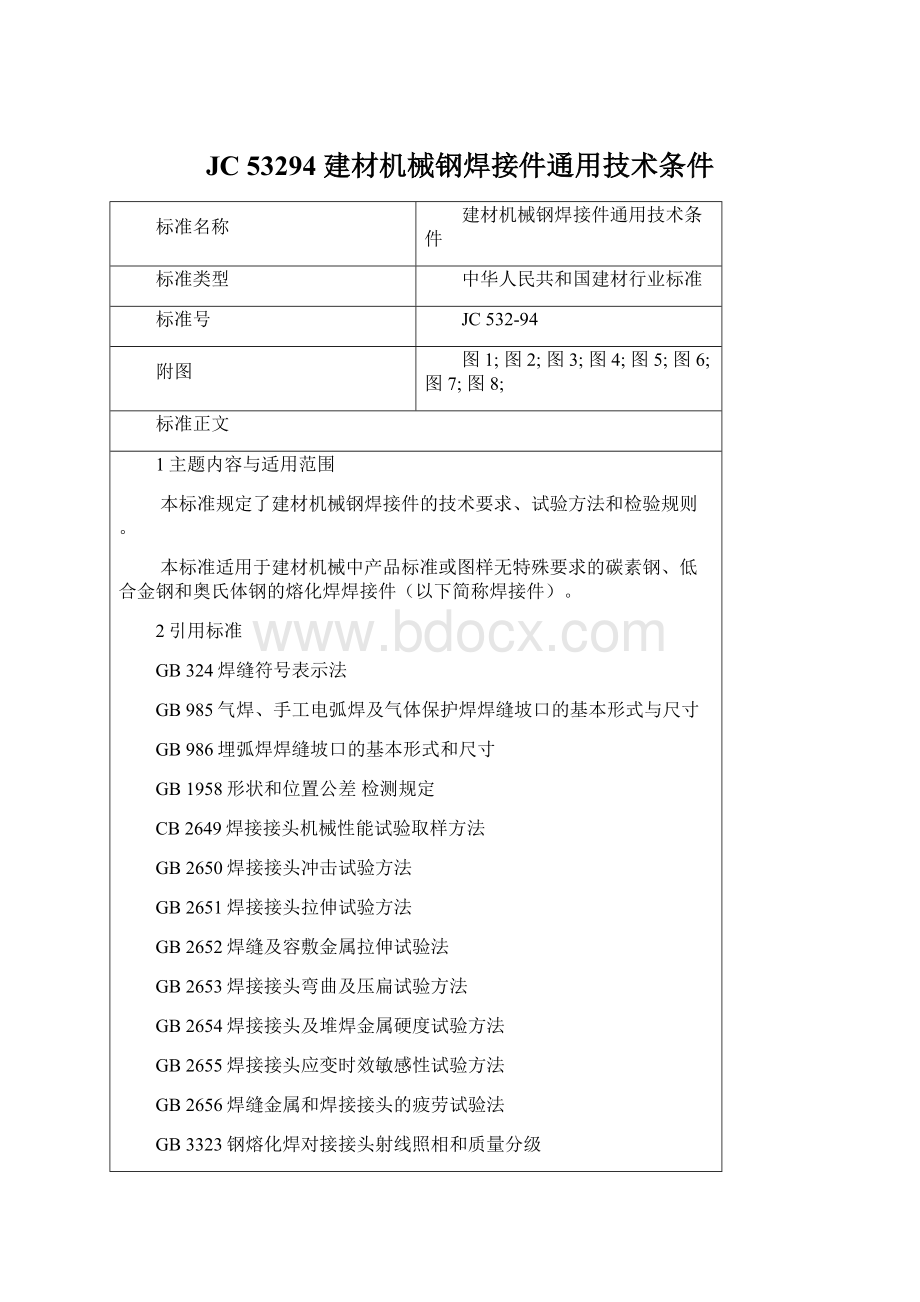 JC 53294 建材机械钢焊接件通用技术条件.docx_第1页