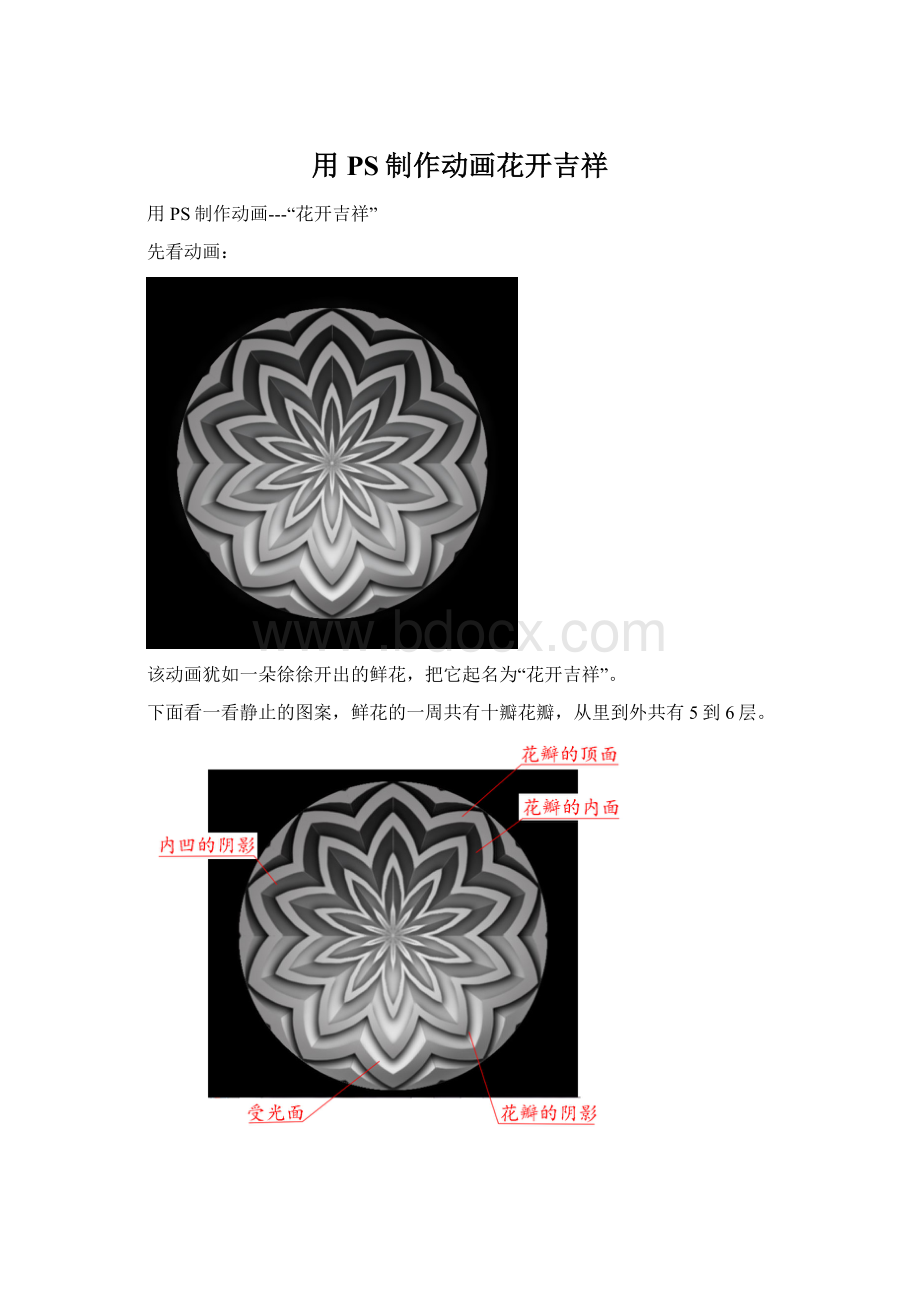 用PS制作动画花开吉祥文档格式.docx